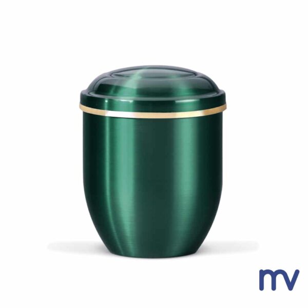 Morivita - kopeneren mini urnes in groen met gouden lint