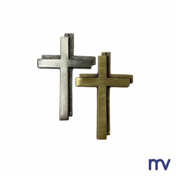 Morivita - messing kruisen zonder christus heel strak in geel mat gebronzeerd en nikkel-Croix en laiton | Croix serrée sans Christ | Nickel