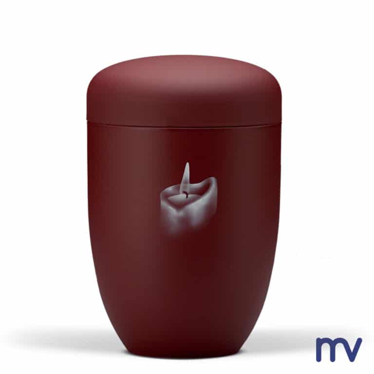 Morivita -Urne en acier | Velours bordeaux | Bougie aérographe