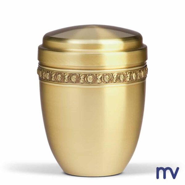 Morivita - Volledig goudkleurige urne met sierband