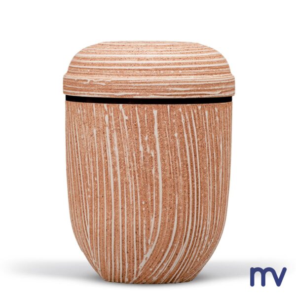 Morivitra - bio-urne-urne-en-materiau-naturel-pierre-poudree-calcaire-lignes-rosees