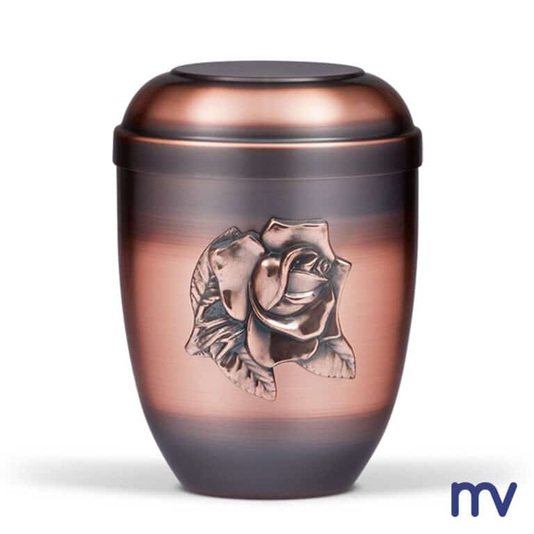 Morivita - Koperen urne met koperen roos