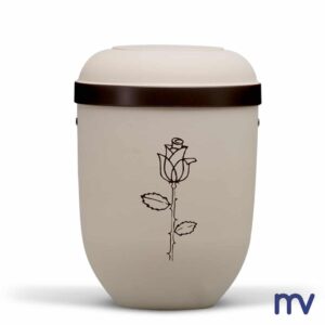 Morivita - Bio urnes - Natuurlijke stof urn, licht beige velours bruin, Roos bruin