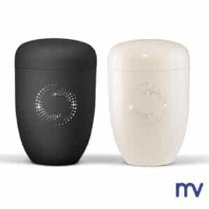 BIO urne -Wit of zwart met Swarovski steentjes decoratie