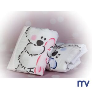 Morivita - Couverture en matière douce pour bébé et pré nature avec ours - dekentje in zacht materiaal voor baby en pre nature met beertjes