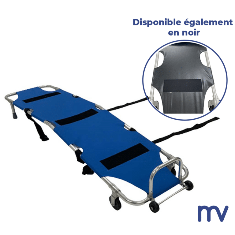 Stretcher met velcro in blauw en zwart - Civière avec sac de transport avec velcro bleu ou noir
