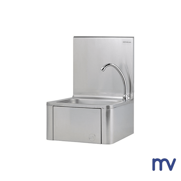 De volledig roestvrijstalen-wasbak is een handwasunit met een kniebediende mengkraan. Hij is ideaal voor gebruik in combinatie met de enkele wastafel voor lichaamsverzorging.