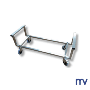 Kistenwagen van roestvrij staal.