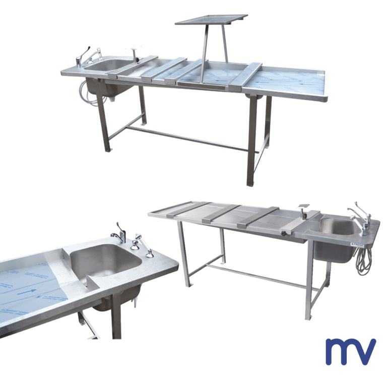 AUTOPSIETAFEL RVS - MET VASTE WASBAK
